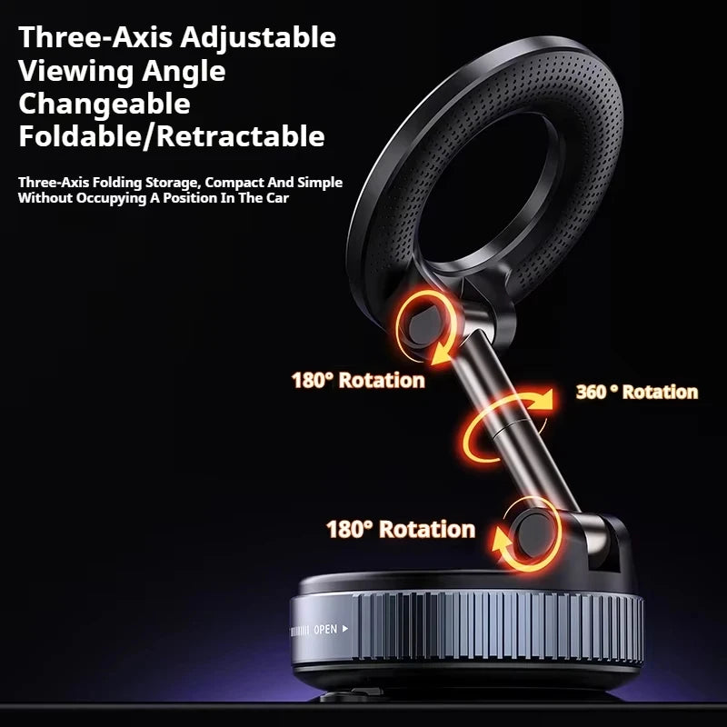 Xiaomi Ultra-Strong Magnetic Phone Holder - 360° Foldable Design with Suction Cup for Car, Desk & Bathroom