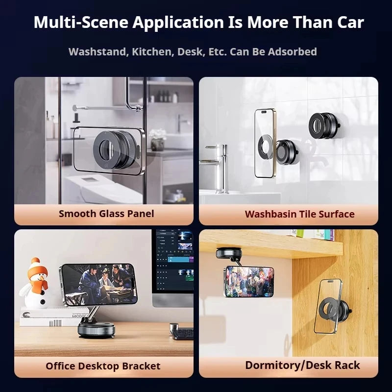 Xiaomi Ultra-Strong Magnetic Phone Holder - 360° Foldable Design with Suction Cup for Car, Desk & Bathroom