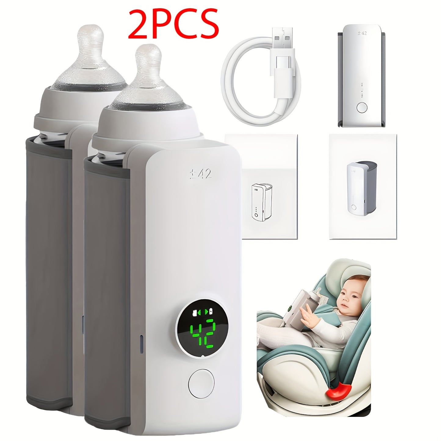 Portable Baby Bottle Warmer - Warm Bottles Anywhere in Minutes